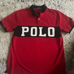 Polo by Ralph Lauren Red Polo with Black Trim
